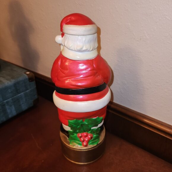 70s MCM Santa Claus Art Pottery Booze Decanter With Removable Hat Lid 11" H x 4" - Picture 4 of 11